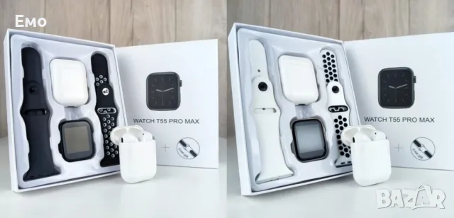 Смарт часовник - T55 PRO - 2 каишки и слушалки 