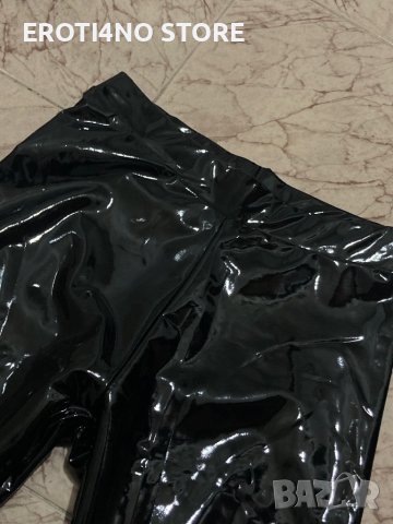 Черен лак латексов кожен клин, снимка 3 - Клинове - 44054110