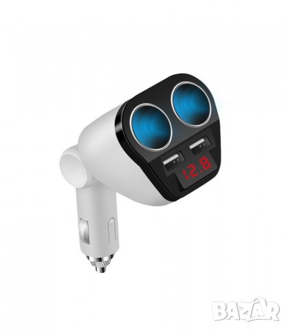 Волтметър в разклонител за запалка с 2 гнезда и 2бр. USB - код Т22, снимка 6 - Аксесоари и консумативи - 26969777