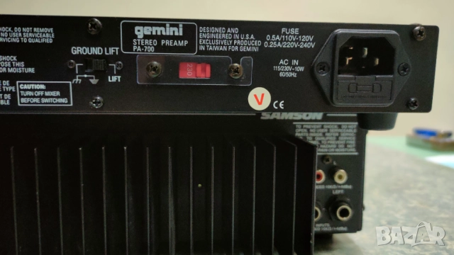 Предусилвател Gemini PA - 700 и крайно стъпало Samson servo - 170, снимка 10 - Ресийвъри, усилватели, смесителни пултове - 52501481