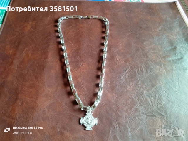 164/Сребърен Синджир със Висулка-98грама.🇧🇬, снимка 3 - Колиета, медальони, синджири - 52373529