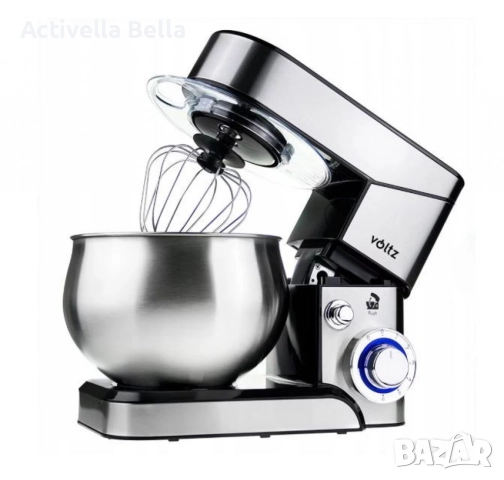 Планетарен миксер Voltz V51115F – мощност 1600W и 5L купа от инокс за перфектно тесто и кремове, снимка 4 - Миксери - 52354956