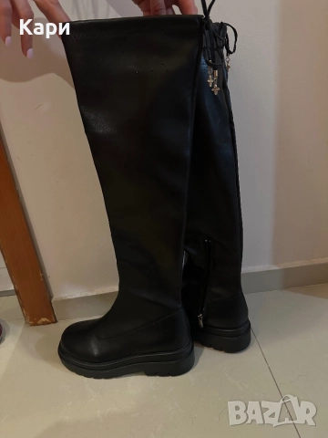Дамски кожени ботуши тип чизми, снимка 5 - Дамски ботуши - 52559101