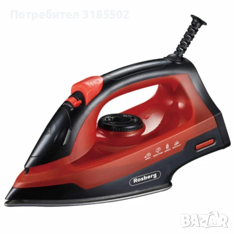 Ютия Rosberg, 2200W, 160мл., Керамична плоча 2 ГОДИНИ ГАРАНЦИЯ, снимка 9 - Ютии - 51219559