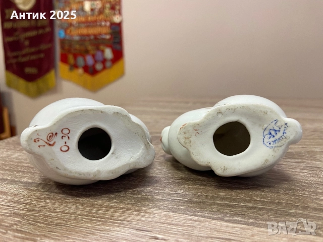 Два винтидж порцеланови зайци, Полонне, СССР / Украйна, снимка 3 - Антикварни и старинни предмети - 52028618