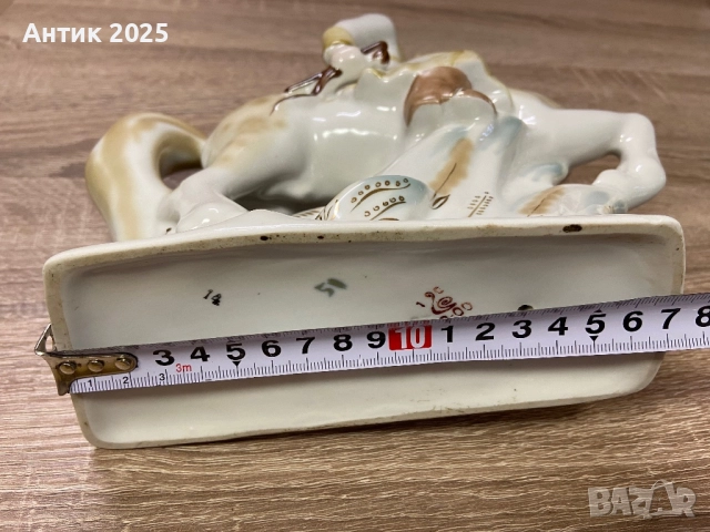 Винтидж порцеланова фигурка от СССР „Будьоновец на кон“, снимка 5 - Антикварни и старинни предмети - 52323333