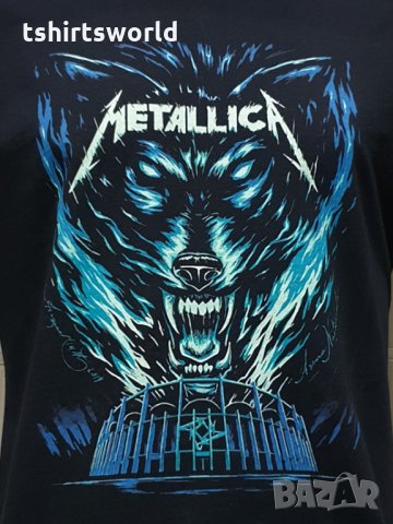 Нова мъжка тениска с дигитален печат на музикалната група METALLICA, Вълк (Wolf), снимка 2 - Тениски - 34658137