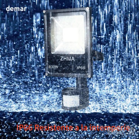 Външен водоустойчив PIR LED прожектор със сензор за движение, 30W, 6000K,12V, снимка 9 - Лед осветление - 43440391
