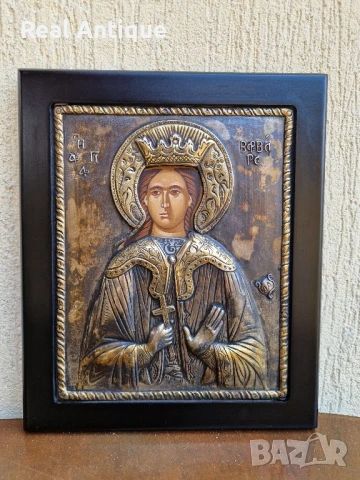 Красива антикварна сребърна икона със сертификат и маркировка , снимка 2 - Антикварни и старинни предмети - 51180056