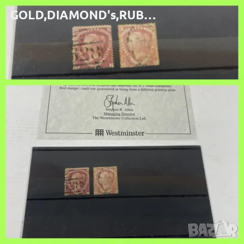 Пощенски марки 2 × 1 1/2 Three Halfpenny Red Plate 