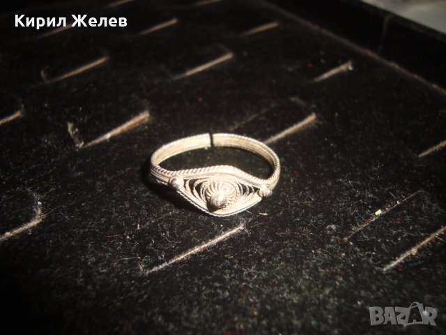СТАРИНЕН ВЪЗРОЖДЕНСКИ ФИЛИГРАНЕН МАЙСТОРСКА ЮВЕЛИРНА РЪЧНА ИЗРАБОТКА ПРЪСТЕН 20301, снимка 6 - Антикварни и старинни предмети - 32552961