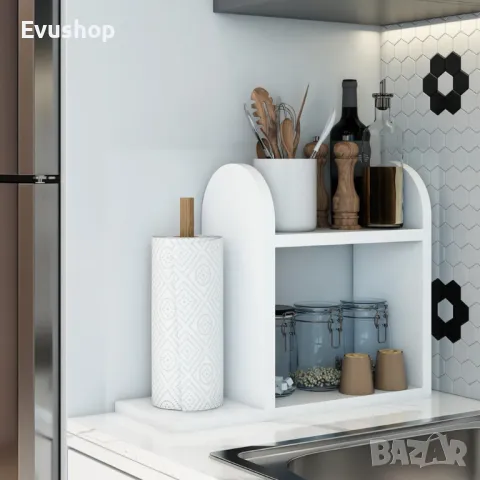 Кухненски рафт от дърво за плот