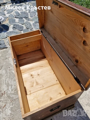 Стар дървен сандък от 1925г., снимка 7 - Антикварни и старинни предмети - 51235344