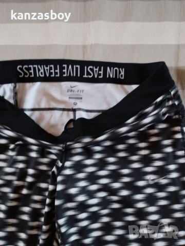 Nike Dri Fit Womens M Relay Printed Crop Runnin - страхотен дамски клин ХЛ КАТО НОВ, снимка 5 - Клинове - 43612019