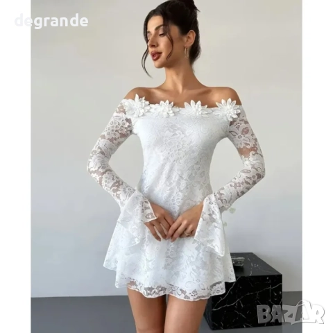 Рокля от бяла дантела, снимка 2 - Рокли - 51436171