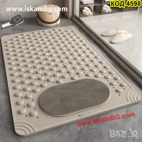Противохлъзгаща подложка за баня с масажор – цвят капучино - КОД 4598, снимка 2 - Други стоки за дома - 51965930