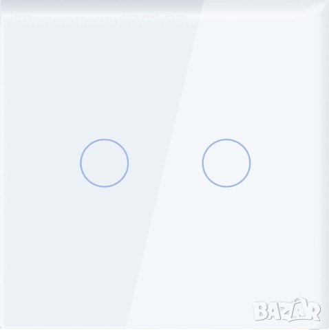 Сензорен ключ Wifi+RF433,Tuya Smart , двоен с кристален панел "LUX-ON" - БЯЛ, СИВ, ЧЕРЕН, ЗЛАТИСТ