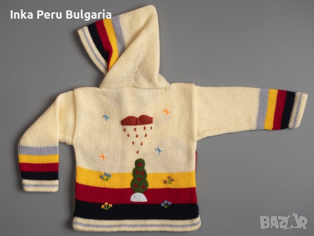 Кремава перуанска детска жилетка, размери от 0 до 7 години , снимка 2 - Детски пуловери и жилетки - 35531743