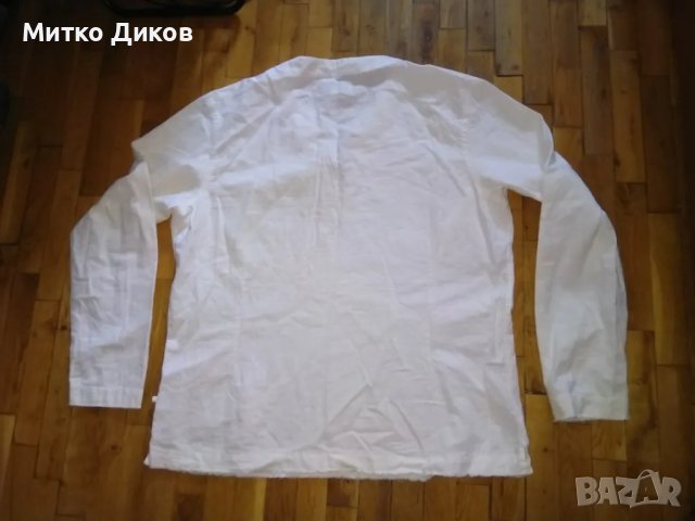 De Blasio маркова мъжка риза лен и памук нова винтидж стил с връзки размер Л, снимка 6 - Ризи - 49470871