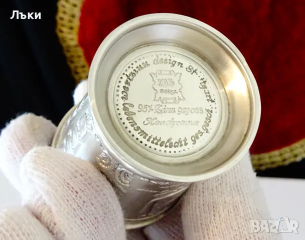 Чаша от калай,шот,немски гербове. , снимка 7 - Антикварни и старинни предмети - 48042443