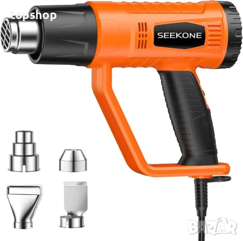 НОВ пистолет за горещ въздух с 4 приставки SEEKONE 2000W, 400 ℃ и 600 ℃