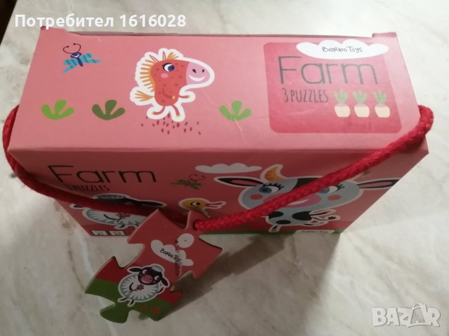 Детски пъзел 3 в 1 с три картинки на животни с големи части., снимка 2 - Игри и пъзели - 43251223