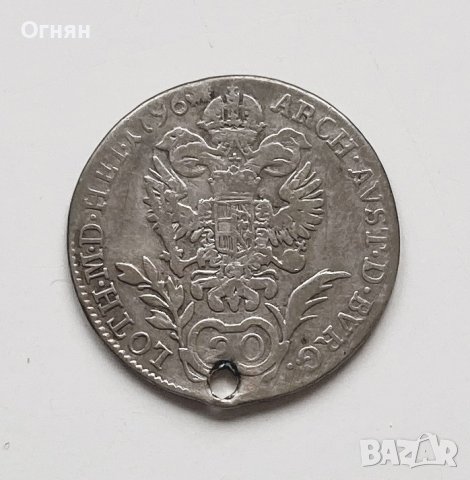 20 кройцера Австроунгария 1796 сребро - Франц II, снимка 1 - Нумизматика и бонистика - 43622689