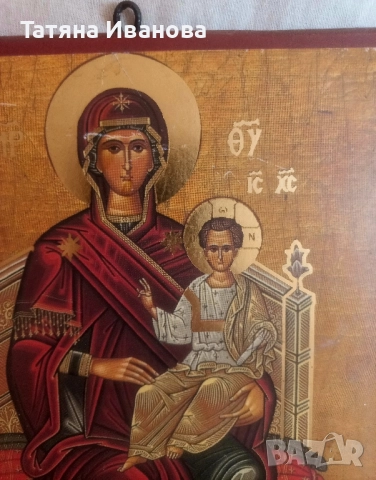 Пресвета Богородица с Младенеца , снимка 2 - Икони - 51594718