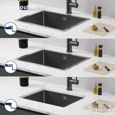 ПРОМОЦИЯ Кухненска мивка от неръждаема стомана с нано покритие 913258-06-JHG0606, снимка 5 - Мивки - 51128365