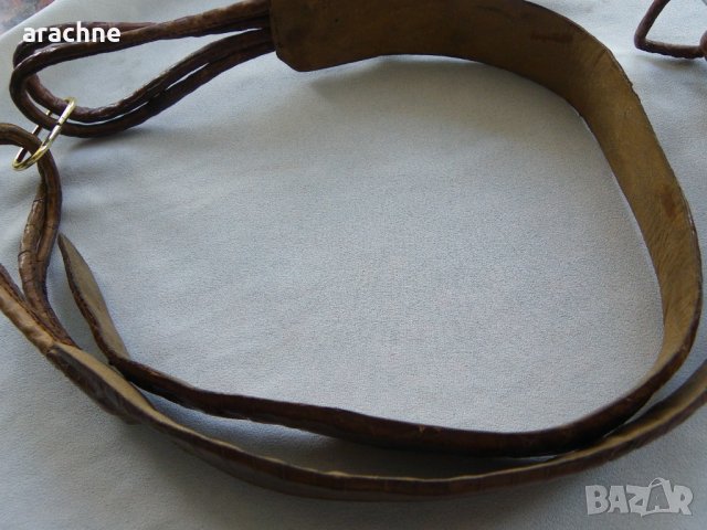 Дамски колан от естествена крокодилска кожа, снимка 4 - Колани - 40787905