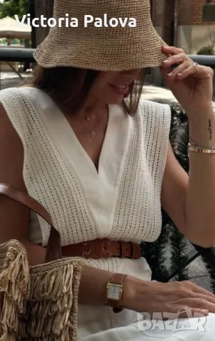 Красив плетен топ кроше