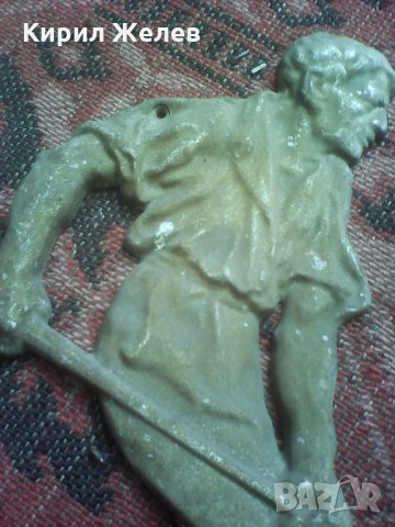 Леяр работник метална статуетка пано 6748, снимка 4 - Колекции - 27009201