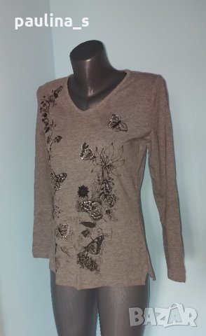 Блуза с пеперудени декорации и дълъг ръкав "Laura Torelli"® , снимка 3 - Блузи с дълъг ръкав и пуловери - 32870791