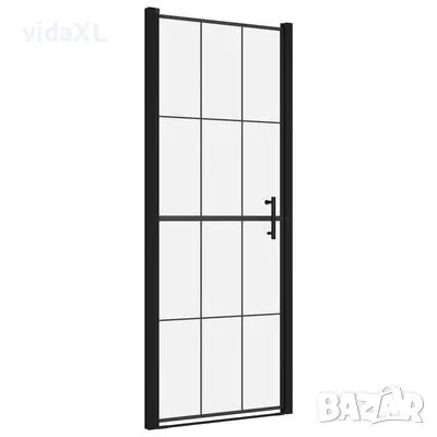 vidaXL Врата за душ, закалено стъкло, 81x195 см, черна(SKU:148887), снимка 1