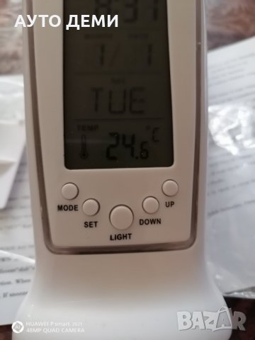 ПРОМО Дигитален светещ часовник термометър дата аларма за дом офис + 3 батерии, снимка 4 - Друга електроника - 32522086
