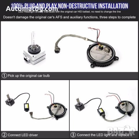 Комплект диодни крушки Automat, D1S, 4300Lm, 35W, 6000K, снимка 2 - Аксесоари и консумативи - 36881999