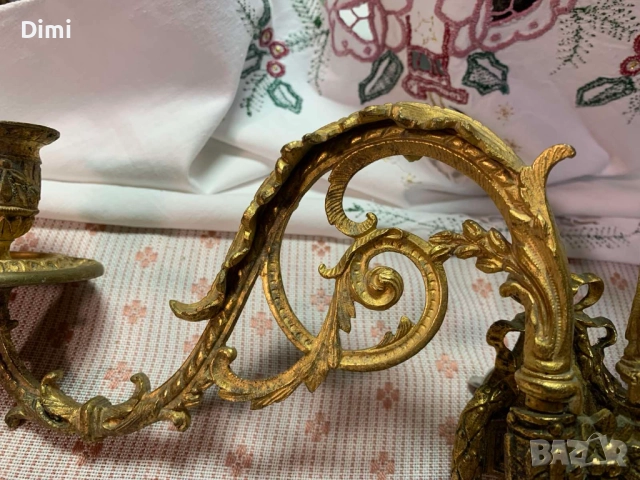Свещници за пиано - уникално красиви позлатени Франция ок. 1850, снимка 14 - Антикварни и старинни предмети - 52367218
