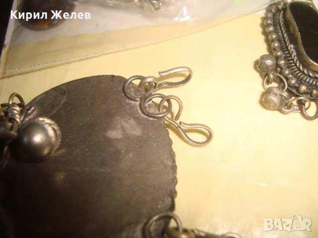 ОСМАНСКИ ГРИВНА и ОБЕЦА ПОСРЕБРЕНИ с ШЛИФОВАН ЧЕРЕН ОНИКС МАЙСТОРСКА СТАРА ИЗРАБОТКА НАКИТИ 23469, снимка 16 - Антикварни и старинни предмети - 33435042