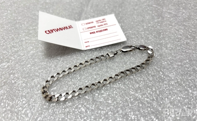 Сребърна Гривна (проба 925)- 7,00 грама, класическа плетка, снимка 4 - Гривни - 52144579