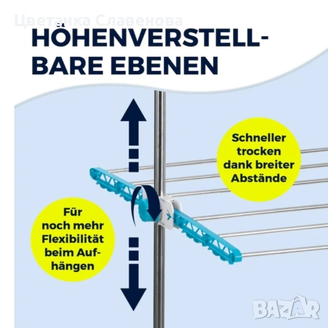 Сушилник за дрехи с въздушен поток Easymaxx, бързосъхнещ, по-малко гънки, сгъваем, лек, снимка 12 - Други стоки за дома - 53123484
