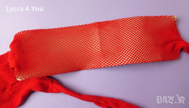 S/M нов червен мрежест дамски чорапогащник, снимка 4 - Бельо - 43870880