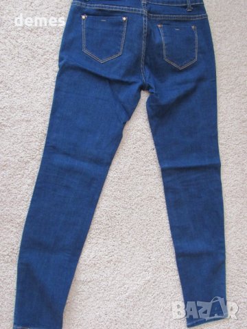 Дамски слим дънки индиго DANPAISI, размер 30, снимка 2 - Дънки - 34636501