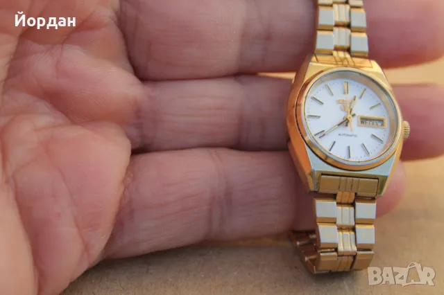 Дамски позлатен Японски часовник ''Seiko 5'' автомат  , снимка 3 - Дамски - 47593942