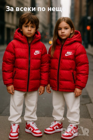 Nike Детско Червено Зимно Яке 3-4г 5-6г 9-10г 11-12г 15-16г Код Детски Находки30