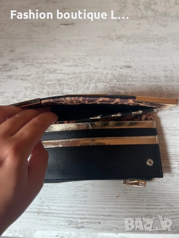 River Island дамски портфейл с тигров елемент и златни детайли с много джобове за карти и монетник ❤, снимка 5 - Портфейли, портмонета - 52364742