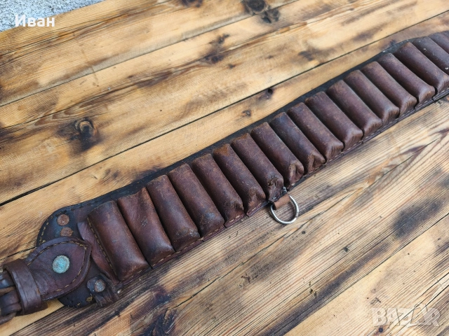 Стар кожен патрондаж , снимка 5 - Антикварни и старинни предмети - 53565885