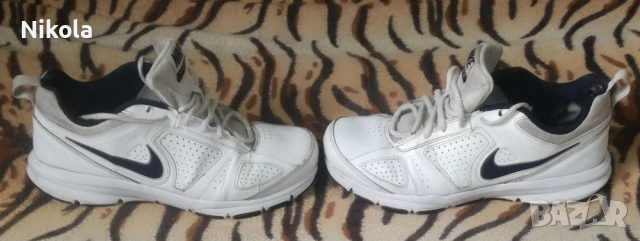NIKE T-LITE XI/НАЙК Ти Лайт Оригинални Бели Маратонки-Обувки Изработени от Здрава Естествена Кожа, снимка 2 - Маратонки - 53004904