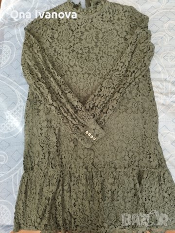зелена дантелена рокля, снимка 2 - Рокли - 43347727