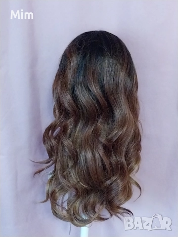 60 см Дълга леко къдрева перука на кичури , снимка 4 - Аксесоари за коса - 52702639