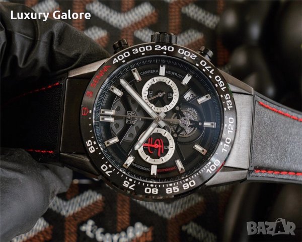 Мъжки часовник TAG Heuer Carrera x Senna Chronograph Tourbillon с кварцов механизъм, снимка 5 - Мъжки - 39242675
